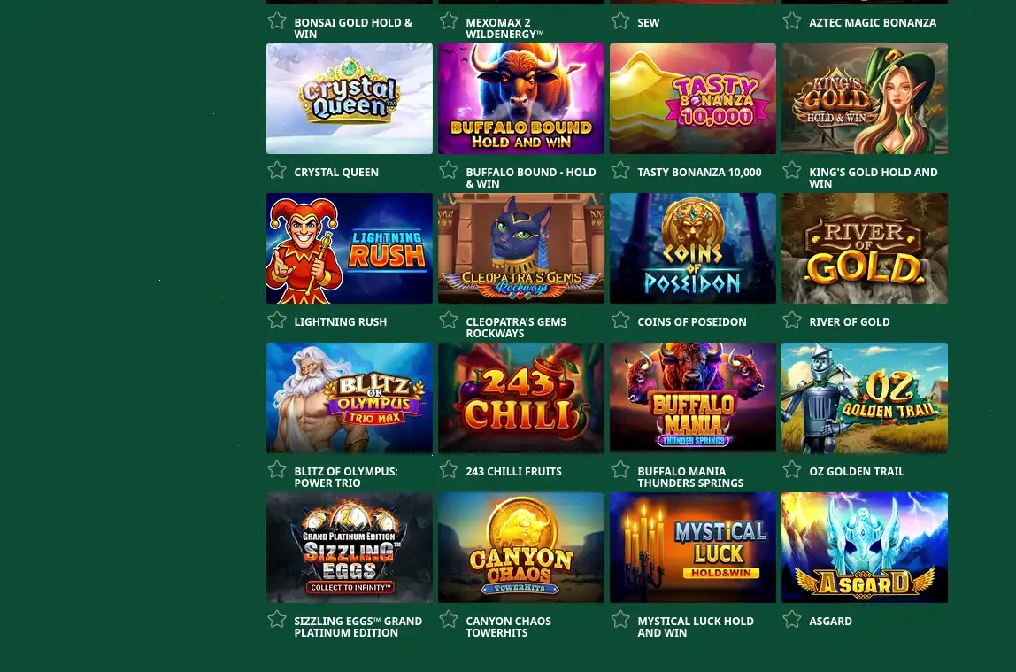 Luckyseven Casino Spielübersicht